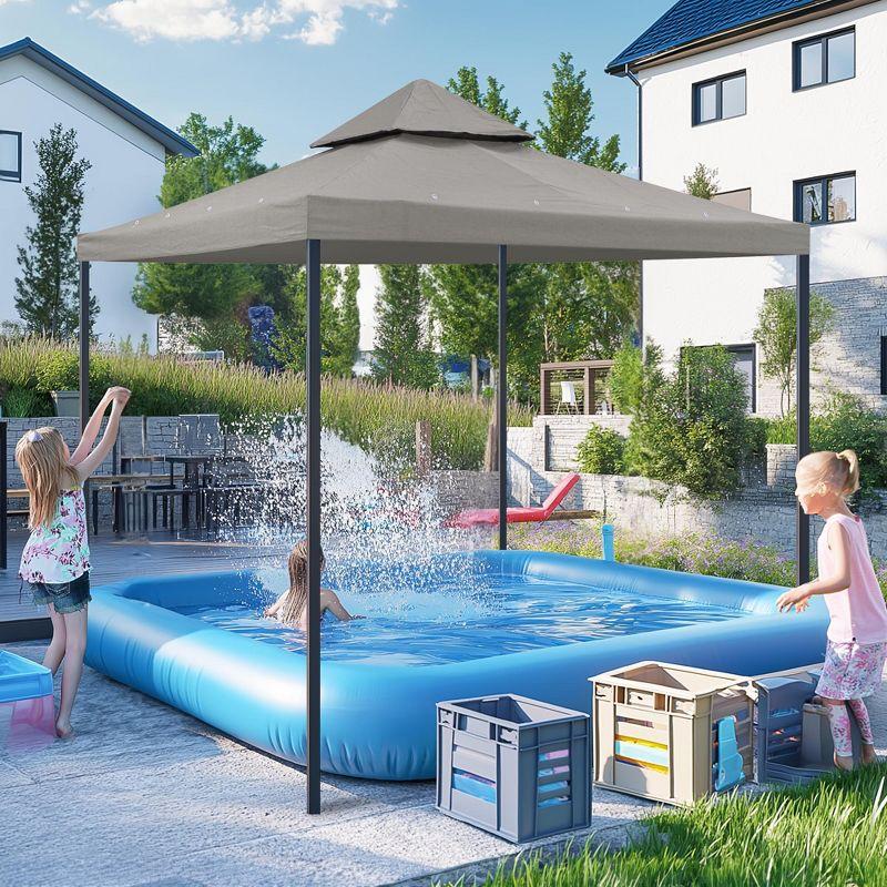Yescom Yescom Canopy Top Replacement for 2-Tier Crescent TJSG081 Gazebo Outdoor Garden Yard Patio Cover