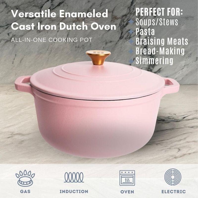 Lexi Home Lexi Home Enameled Cast Iron Round Dutch Oven