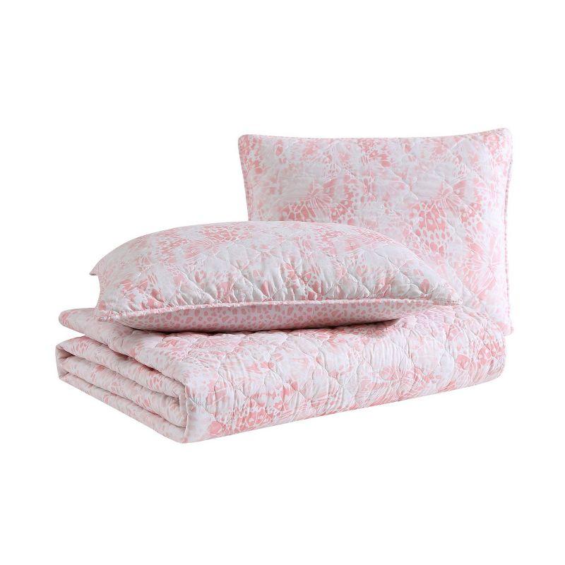 Betsey Johnson Butterfly Ombre Pink Reversible Quilt Set