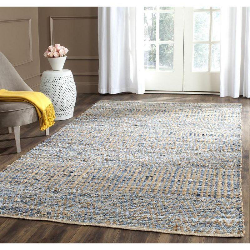Cape Cod CAP353 Hand Woven Area Rug - Natural/Blue - 4'x6' - Safavieh.