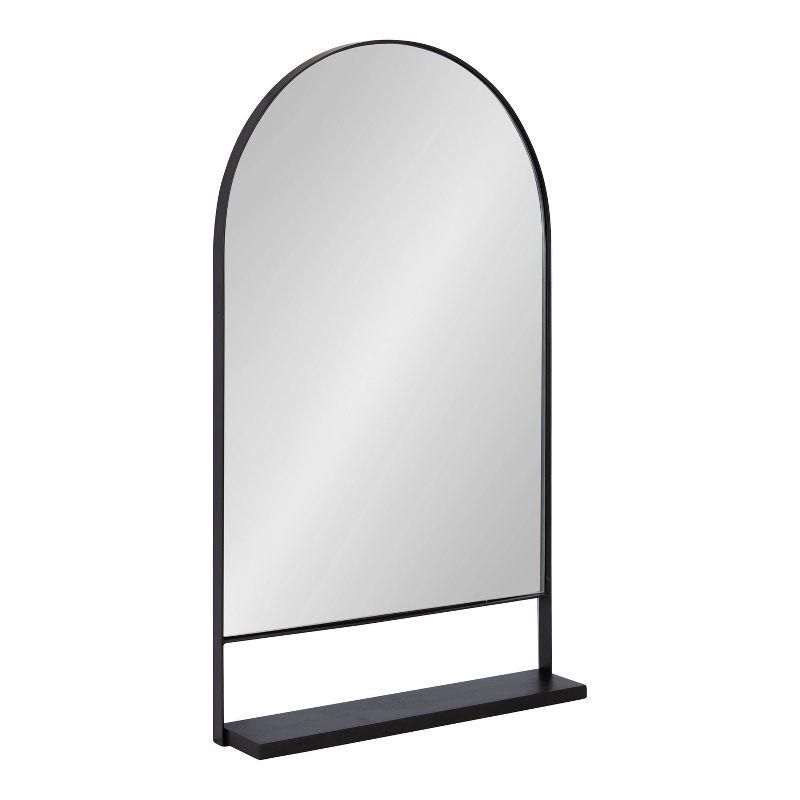 20" x 34" Chadwin Decorative Wall Mirror with Shelf Black - Kate & Laurel All Things Decor: Arched, Farmhouse-Inspired