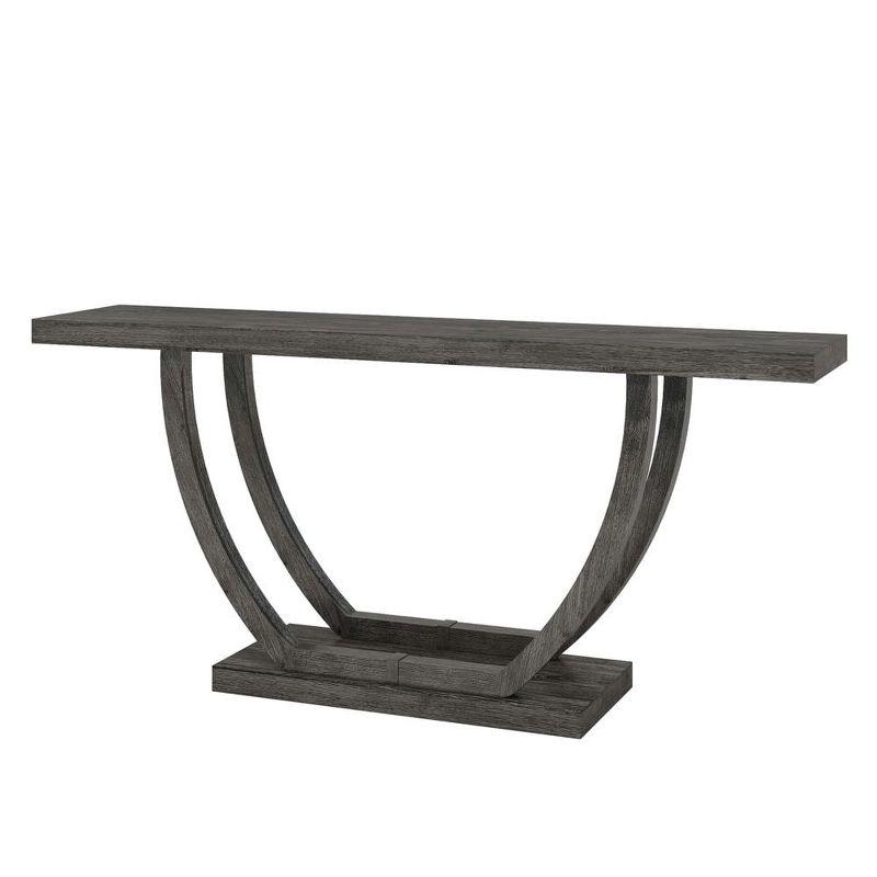 Resenkos Entryway Table, Console Sofa Table,63" Farmhouse Console Table, 2-Tier Entryway Sofa Table Gray