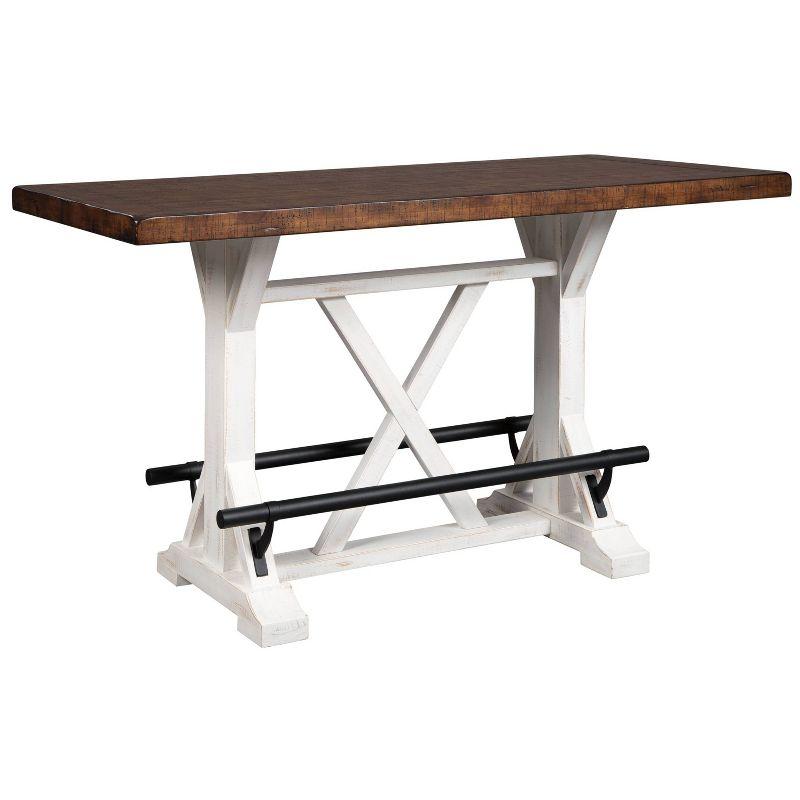 Signature Design By Ashley Casual Valebeck Counter Height Dining Table White/Brown