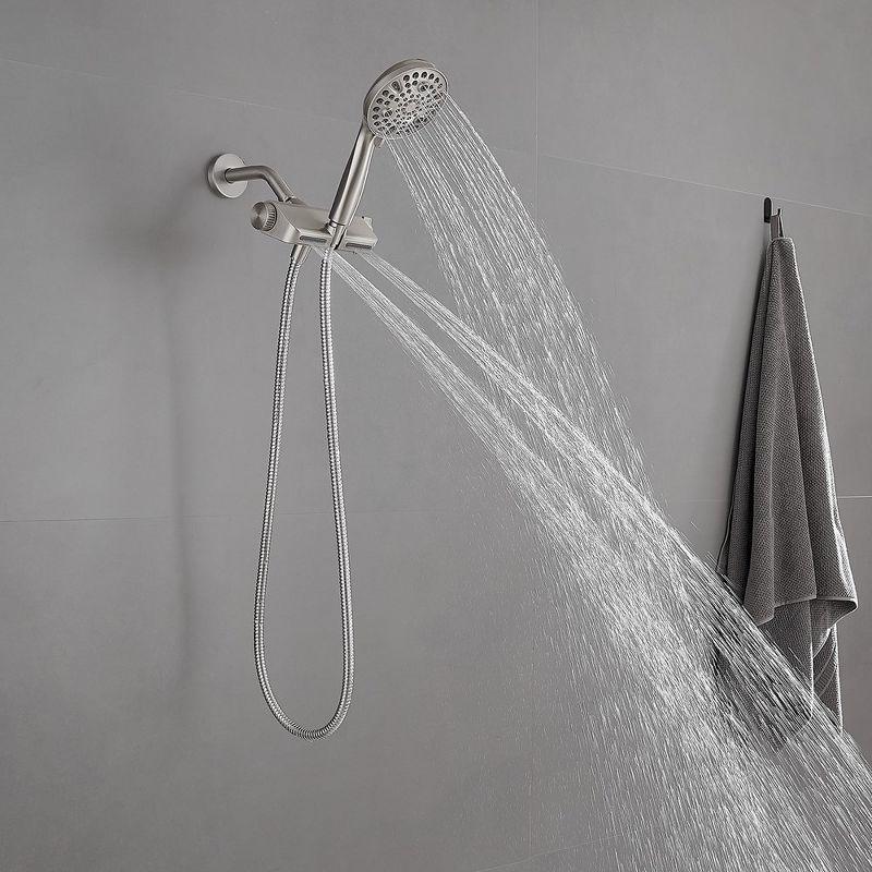 10-spray Wall Mount Dual Shower Head and Handheld Shower Head 1.8 GPM with Stainless Steel Hose