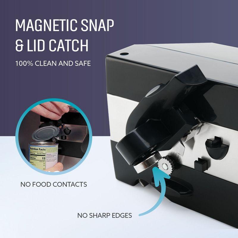 Elitra 3 in 1 Under the Cabinet Electric Can Opener, Blade Sharpener, Bottle Opener - Black