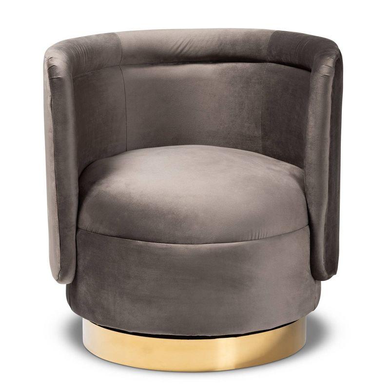 Saffi Velvet Upholstered Swivel Accent Chair - Baxton Studio