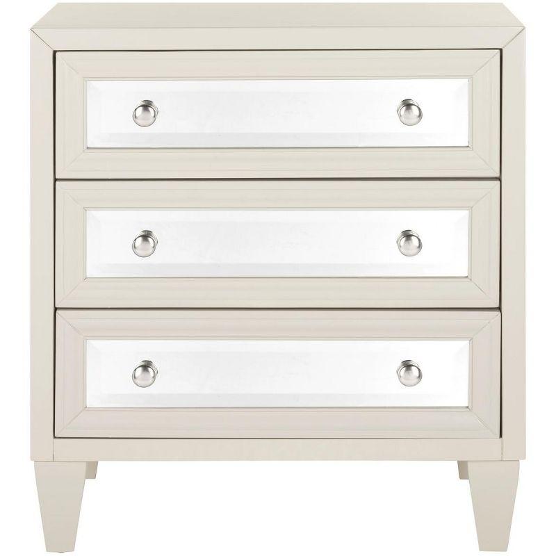 Gray Mirrored 3-Drawer Transitional Chest