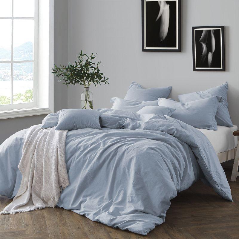 100% Cotton Crinkle Washed Duvet Cover Set