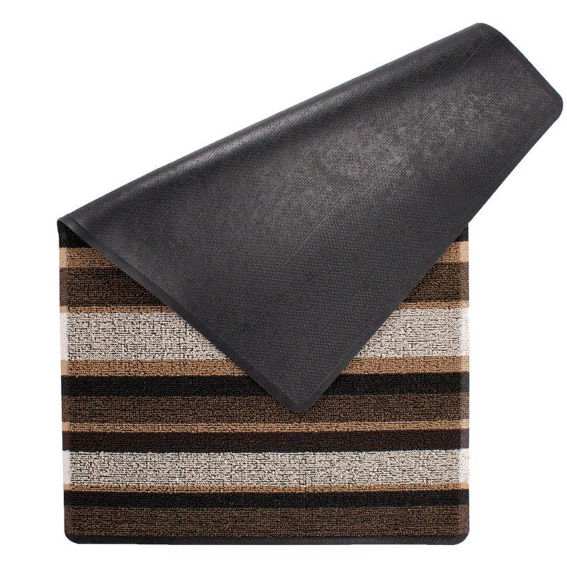 Neutral Striped Tufted 18" x 29" Outdoor Floor Mat