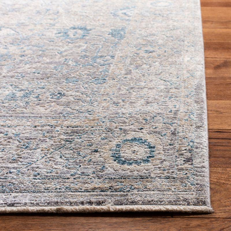 Ethereal Hand-Knotted Gray Wool & Viscose 6'7" Round Rug