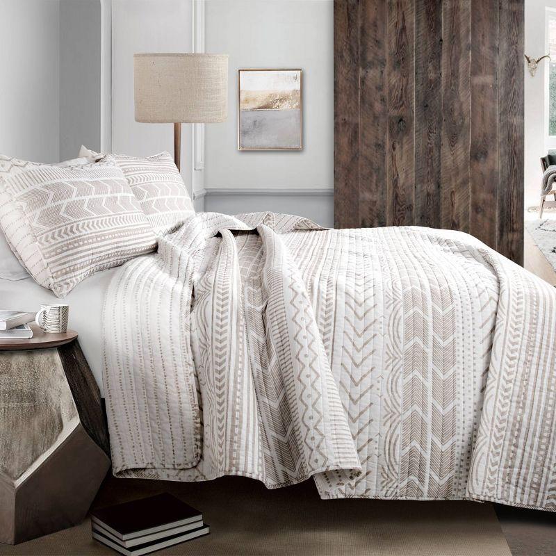 Lush Decor Hygge Geo Reversible Contemporary 3-Piece Quilt Set