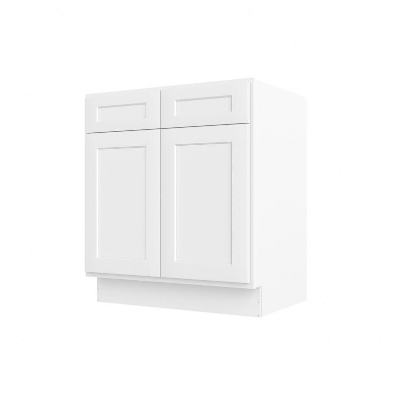 HOMLUX Easy-DIY Ready to Assemble Bath Vanity Cabinet without Top in Shaker White