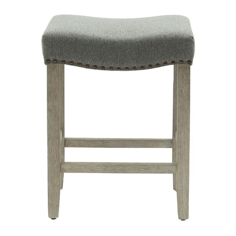 WestinTrends 24" Upholstered Saddle Seat Counter Stool (Set of 2)