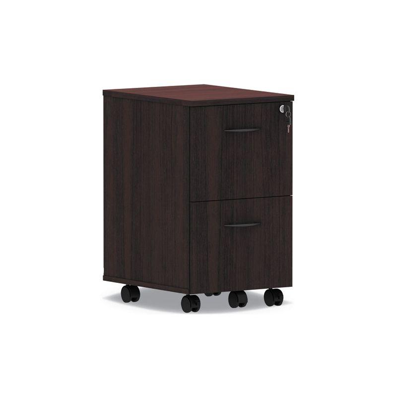 Mahogany 2-Drawer Lockable Mobile File Pedestal