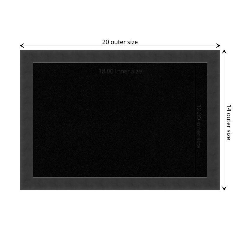 Amanti Art Black Cork Board Wood Framed Mezzanotte Black Bulletin Board 20 in. x 14 in.