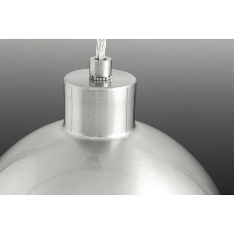 Progress Lighting Globe Collection 1-Light Pendant, Steel, Black Finish, Opal Glass Shade