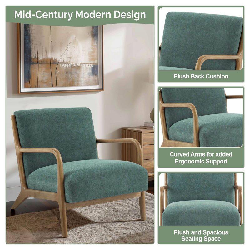 Ink+Ivy Novak Lounge Chair Teal: Upholstered Polyester, Rubberwood Frame, Spot Clean, 300lb Capacity