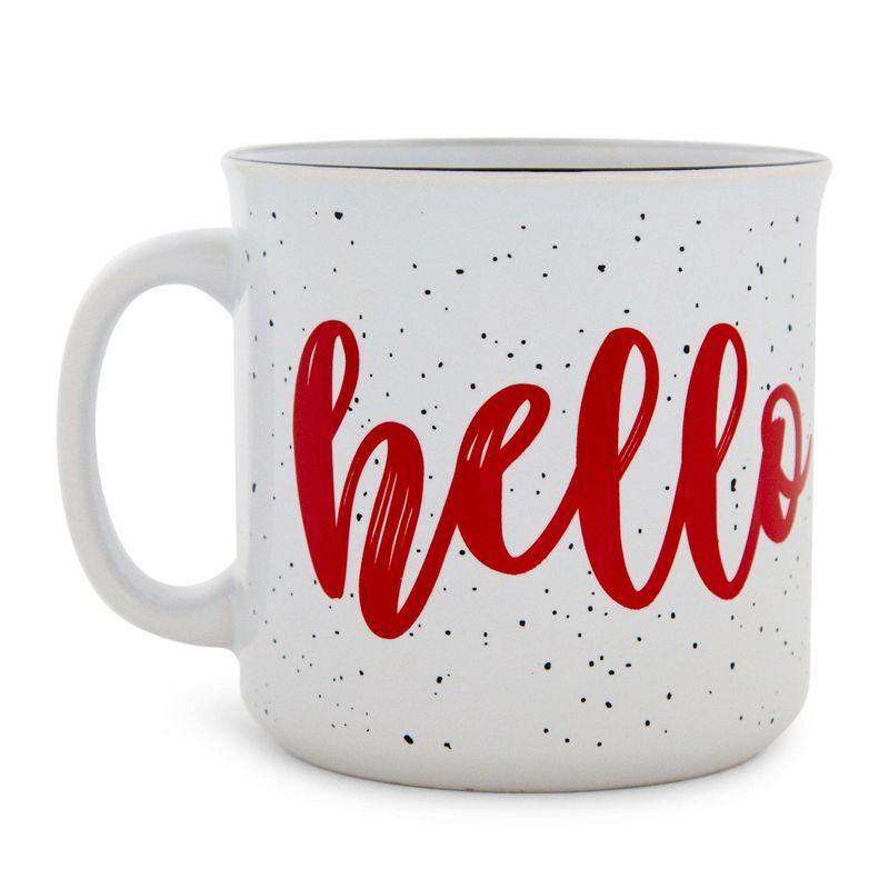 Silver Buffalo Sanrio Hello Kitty Speckled Ceramic Camper Mug | Holds 20 Ounces