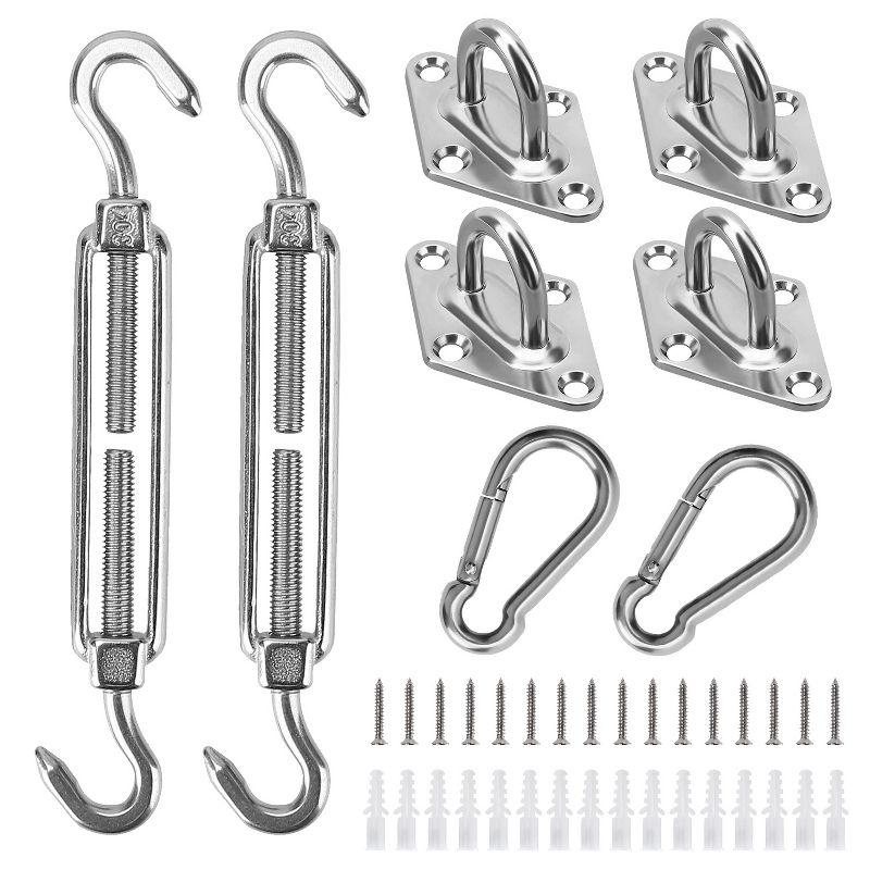 LakeForest"Stainless Steel Sun Shade Sail Hardware Kit for Easy Installation of Rectangular & Square Sails"Silver