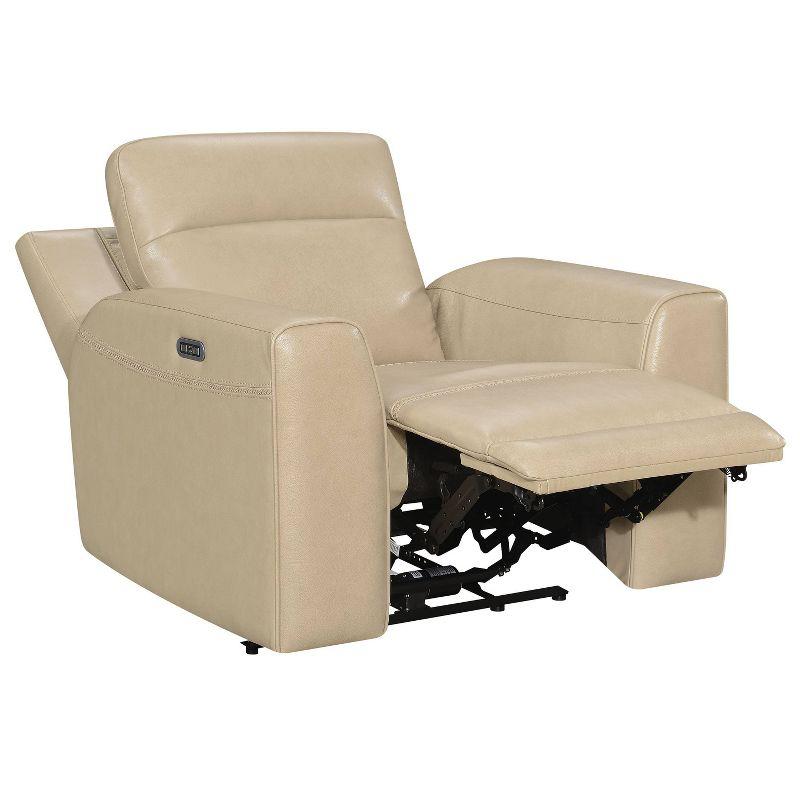 Steve Silver Co. Doncella Power Recliner Chair Sand: Upholstered Leather, Adult Assembly, No Tools Needed