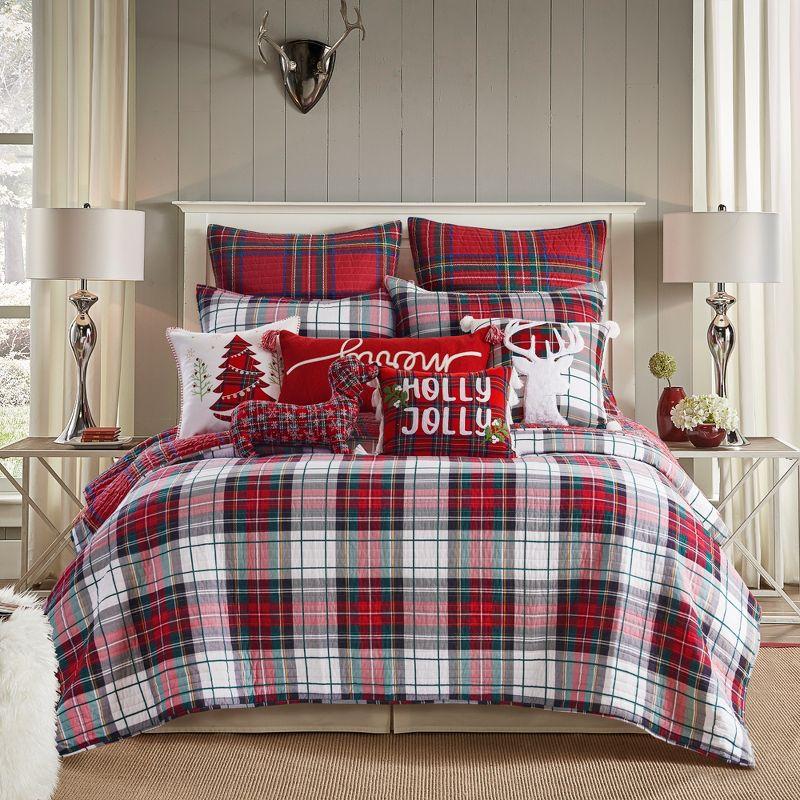 Spencer Red Plaid Cotton Euro Shams Set of 2