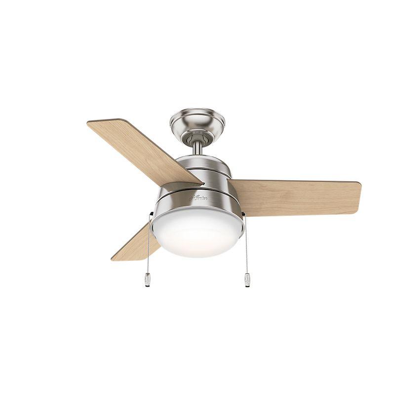 36" Aker 3 - Blade Standard Ceiling Fan with Pull Chain and Light Kit Included