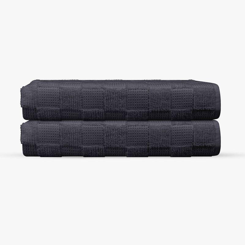 Depera Home 2pc Waffle Terry Turkish Bath Sheet Set Anthracite