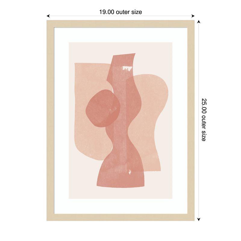 Amanti Art Peach Paper Cut Composition No 1 by The MIUUS STUDIO Wood Framed Wall Art Print 19 x 25
