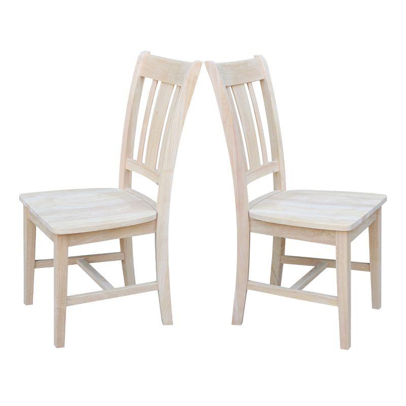Set of 2 San Remo Splatback Chairs Wood - International Concepts: Solid Parawood, Unupholstered