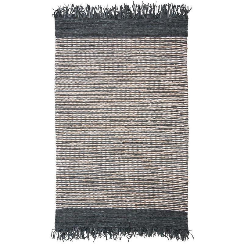 Vintage Leather VTL373 Hand Woven Indoor Area Rug - Dark Grey/Multi - 6'x9' - Safavieh.