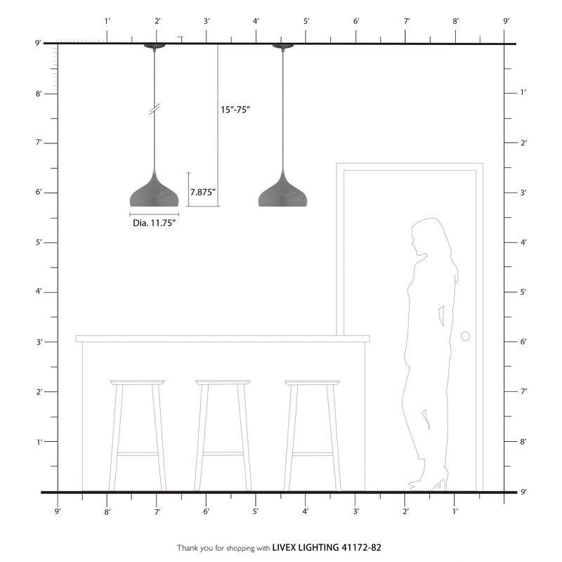 Livex Lighting Amador 1 - Light Pendant in  Shiny Yellow/Polished Chrome