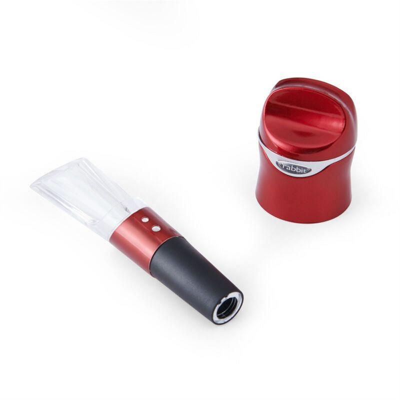 Red Wine Aerator and Preserver Set with Drip-Free Spout