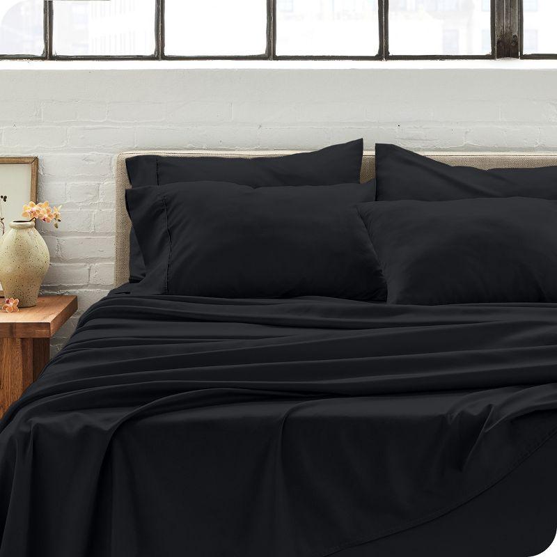 Pillowcase Set of 4 Ultra-Soft Microfiber King Black - Bare Home