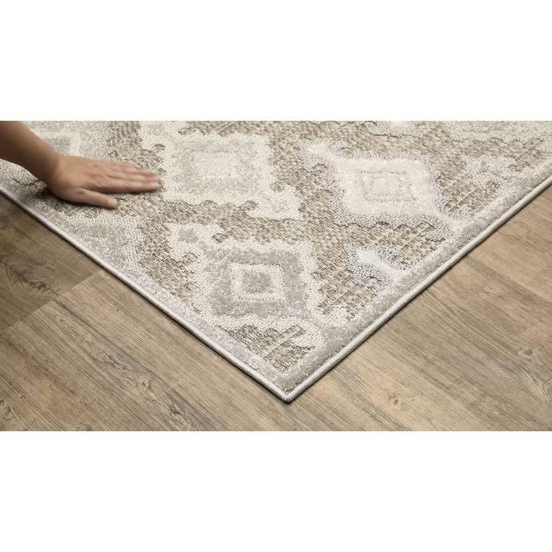 Captiv8e Designs 7'10"x10'10" Tiana Global Medallions Beige/Gray Area Rug