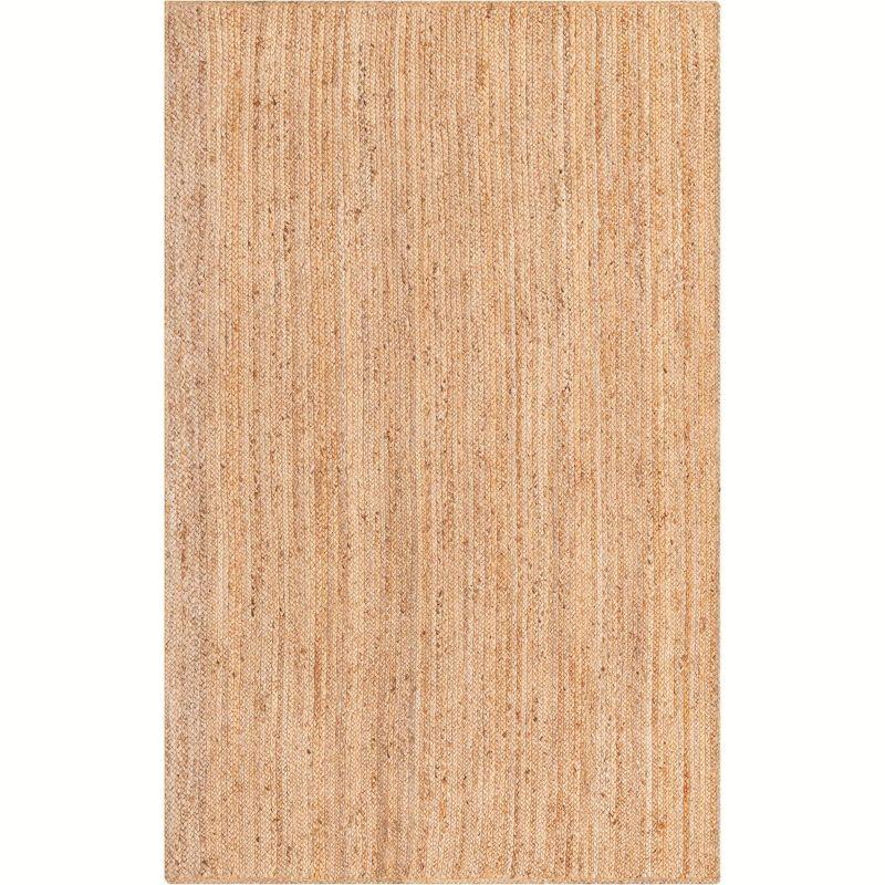 Unique Loom Braided Jute Collection Area Rug - Dhaka (5' 1" x 8' Rectangle Natural)