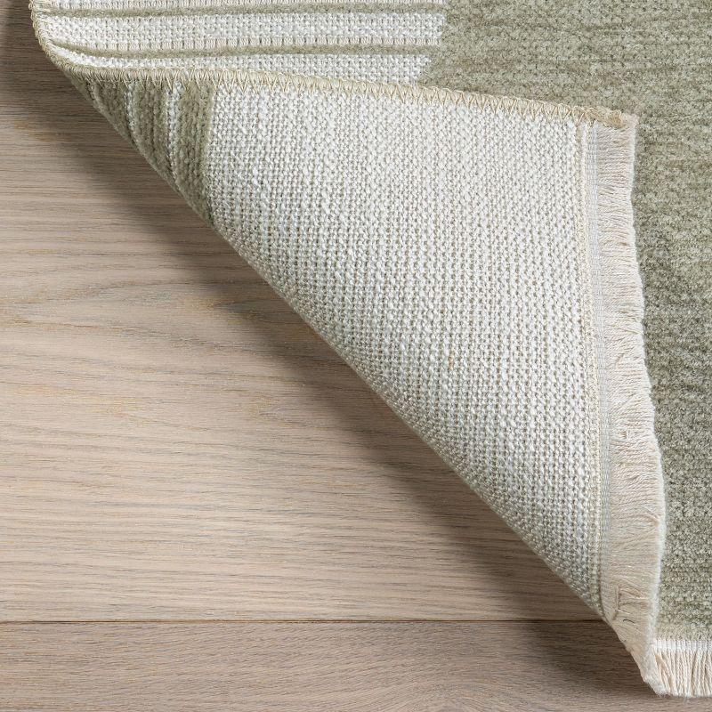 nuLOOM 4' x 6' Versa Collection Reversible SuperiorWash Machine Washable Stain-Resistant Indoor Area Rug, Grania Light Green