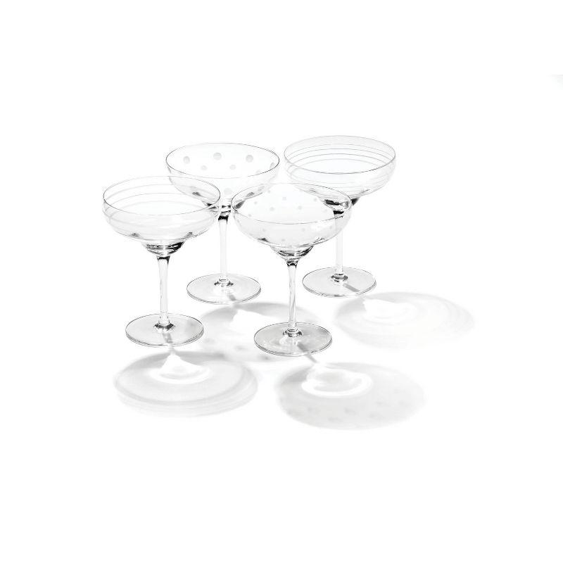 Oneida 4pc 10oz Mingle Etched Margarita Cocktail Glass Set