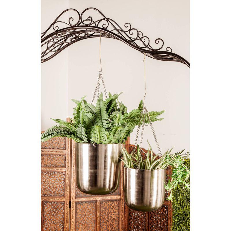 Modern 2-Piece Iron Hanging Planter Set