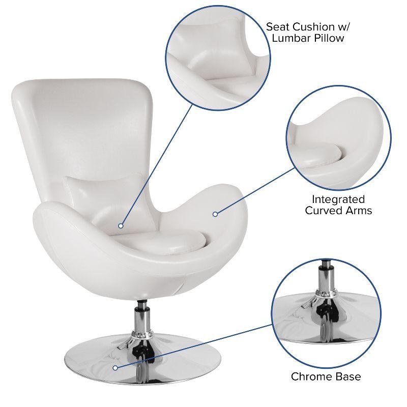 Flash Furniture Egg Series White LeatherSoft Side Reception Chair