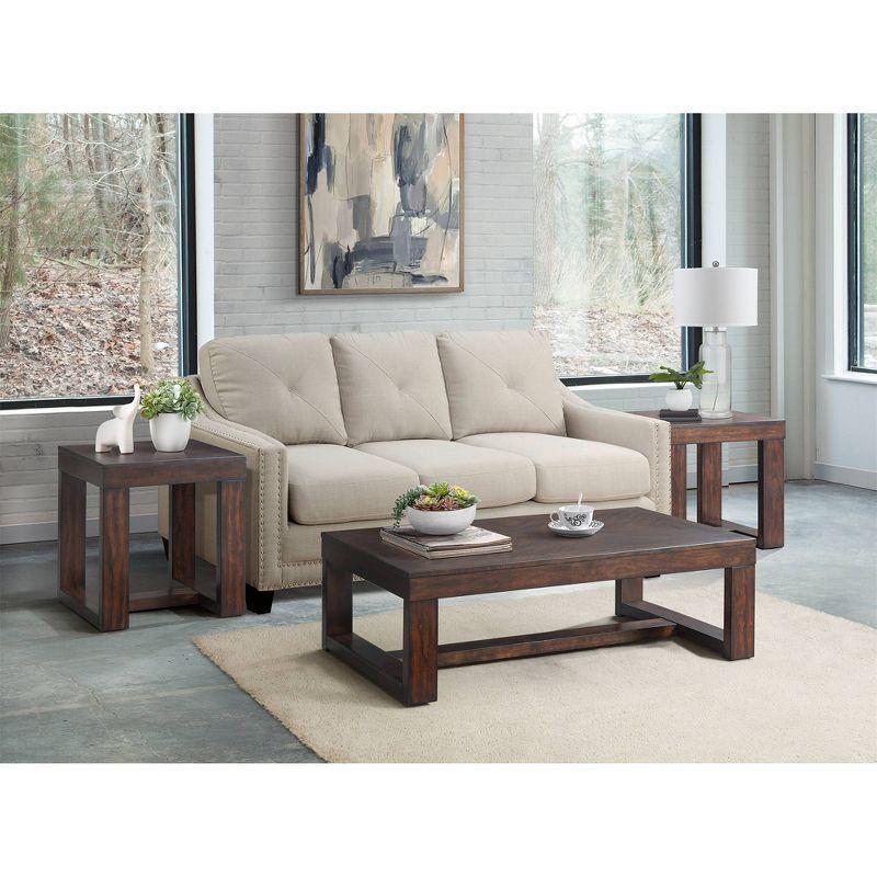 Drew 3-Piece Rectangular Brown Wood Occasional Table Set