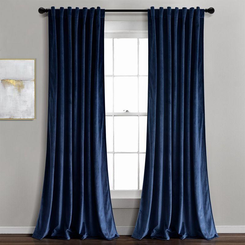 Prima Velvet Solid Velvet Room Darkening Curtain Pair