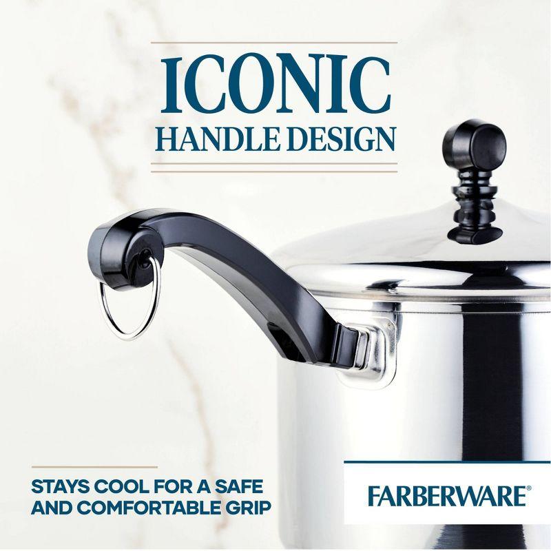 Farberware Classic Stainless Steel Straining Saucepan with Lid, 1-Quart