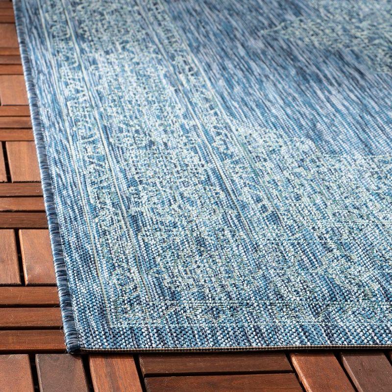 Courtyard CY8232 Power Loomed Indoor/Outdoor Area Rug - Navy/Ivory - 6'7"x6'7" - Safavieh.