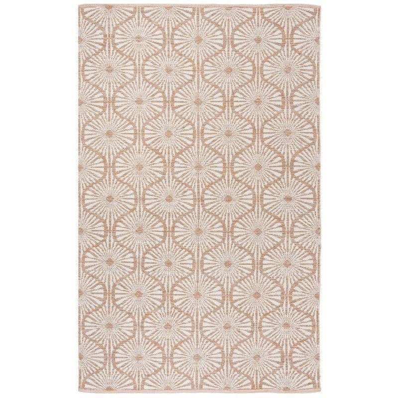 Beige and Ivory 8' x 10' Hand Woven Wool-Cotton Blend Area Rug