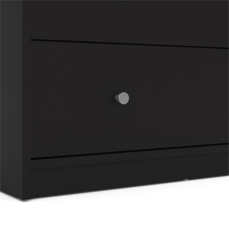 Wood Portland 3 Drawer Chest in Black-Tvilum
