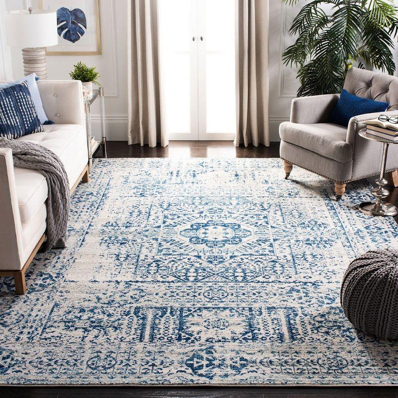 Evoke EVK260 Power Loomed Area Rug - Ivory/Blue - 8'x10' - Safavieh.