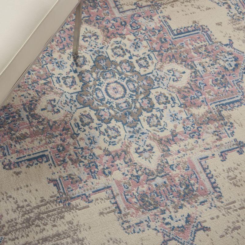 Nourison Grafix GRF14 Ivory/Pink Area Rug 3'9" x 5'9"