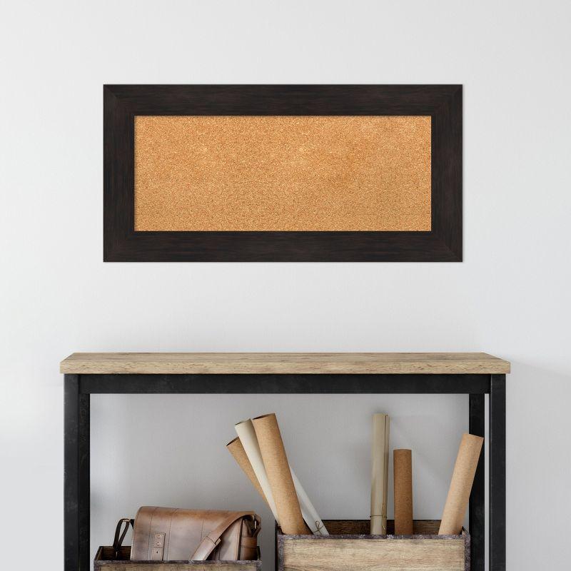 Amanti Art Furniture Espresso Framed Corkboard, Natural Cork