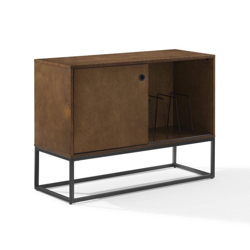 Byron 45'' Brown and Black Modern Vinyl Record Storage Console