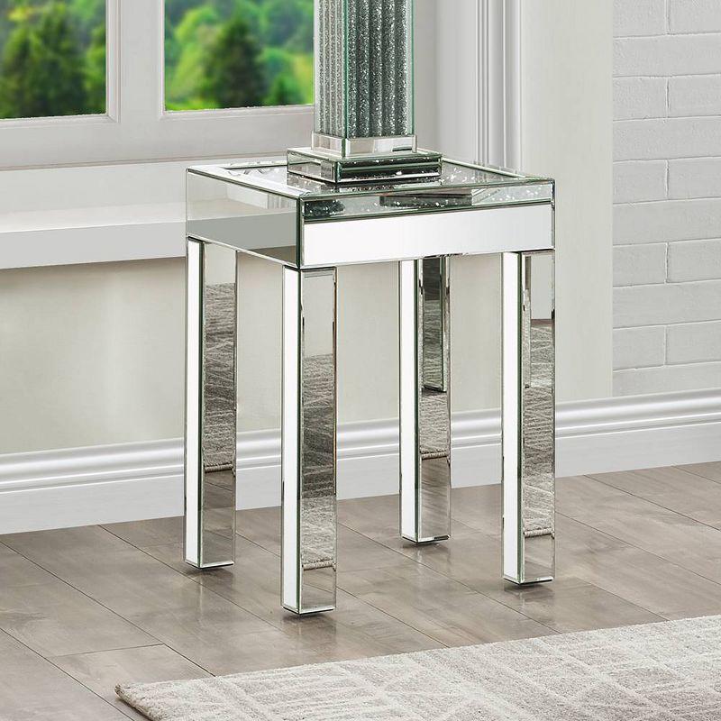 Luxe Reflections 50" Mirrored & Wood Console Table with Faux Diamonds